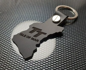 LLAVERO TT ISLA OF MAN CUERO NEGRO MOTO OL - Imagen 1 de 8