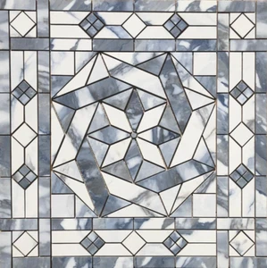 36" x 36" Tile Medallion - Happy Floors Crash Blue tile series - Picture 1 of 3