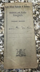 1937 SOUTH AFRICAN RAILWAYS ITINERARY SUID AFRIKAANSE SPOORWEE EN HAWENS - Picture 1 of 10