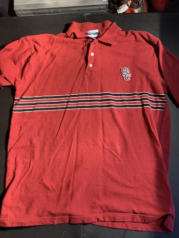 J. America Men’s XL 100% Cotton USC Gamecocks South Carolina polo shirt F Cover