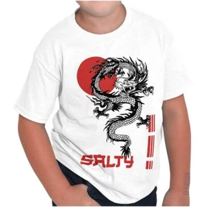 Cool Urban Chinese Dragon Salty Attitude Youth Crewneck T Shirts Boy or Girl - Picture 1 of 7