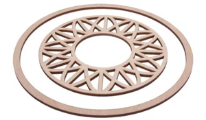 Rayher "Dream" Traumfänger 2 Stück, 1 Holzscheibe 13cm ø, 1 Holzring 18cm ø - Picture 1 of 3
