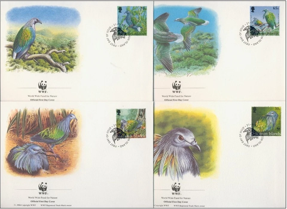 Solomon Islands 1993 ☀ WWF Fauna / Birds - Nicobar Pigeon ☀ 4x FDC - Image 1 of 1