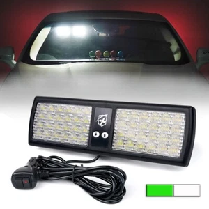 Xprite 48 LED Advertencia de Emergencia Parabrisas Visera Luz Estroboscópica Lámparas Blanco/Verde - Imagen 1 de 9