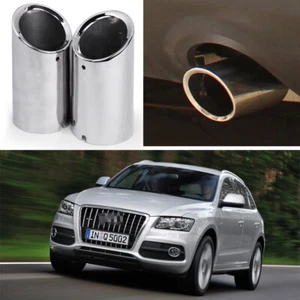 New 2Pcs Silver Exhaust Muffler Tail Pipe Tip Tailpipe for Audi Q5 2009-2012 - Picture 1 of 6
