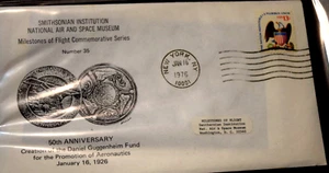 MILESTONE FLIGHT No. 35, "15th Anniversary Guggenheim Fund," (01-16-1976) New - Picture 1 of 3