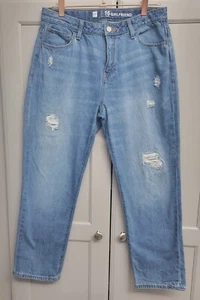 Gap Plus  size 16 Plus girlfriend Distressed jeans Summer Relax Fit - Picture 1 of 9