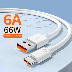 6A 66W 2M USB Type C Super Fast Charging Cable For Huawei Samsung OPPO PRO USB-C - Picture 1 of 12
