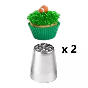 2 GRASS HAIR ICING NOZZLE FUR NEST PIPING TUBE TIP CUP CAKE DECORATING EASTER - Picture 1 of 3