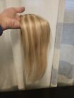 HIGHLIGHTED BLONDE Base Cover Thinning Hair Topper Clip in Extension HUMAN HAIR 