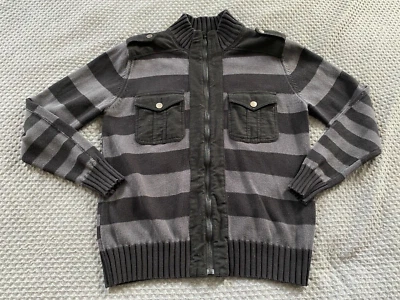 Paper Denim & Cloth Mens Sweater  long Sleeve Gray Striped Size Medium Casual - Image 1 of 4