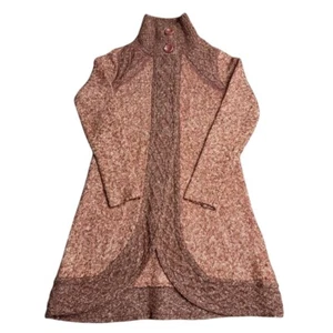 Cárdigan largo tejido con cable PRANA para mujer talla S suéter mezcla de mohair manga larga - Imagen 1 de 8