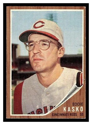 1962 TOPPS БЕЙСБОЛ EDDIE KASKO #193 CINCINNATI КРАСНЫЙ БОЛЕЕ ВЫСОКОГО КЛАССА БЕЗ СКЛАДОК - Изображение 1 из 2