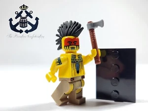 LEGO 2013 (COMPLETE) Minifigure Indian Tomahawk Warrior Series 10 col10-5 + Base - Picture 1 of 3