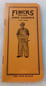 1951-52 Finicks Work Garments Advertising Note Pad & Calendar NOS Unused Nice - Picture 1 of 6