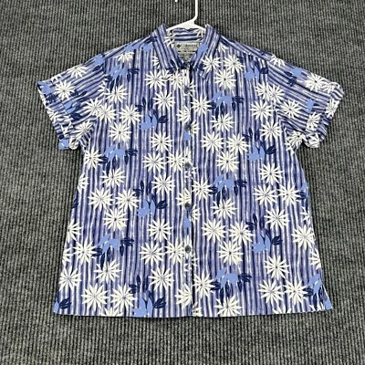 Columbia Shirt Womens Medium Blue Floral Short Sleeve Button Up Lightweight - Image 1 of 4