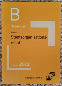 AS Alpmann Schmidt Skript Basiswissen Staatsorganisationsrecht Jura Studium 2022 - Bild 1 von 1