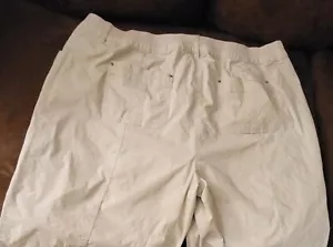 Avenue Beige Elastic Waist Zip & Button Shorts Front & Back Pockets Size 20 - Picture 1 of 6