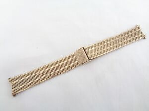 Vintage 16 mm New Old Stock Gold Plated 25/000 Mesh Expandable Watch Bracelet