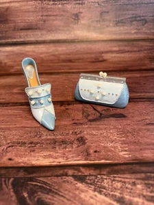 Avon miniatura scarpa e borsetta statuina vintage da collezione - Foto 1 di 6