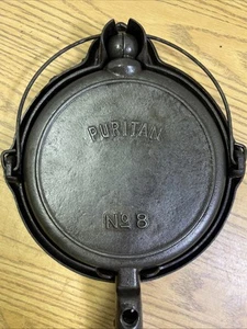 Lieblingskocher und Herd, Puritan Nr. 8 Waffeleisen mit niedrigem Boden. Restauriert - Bild 1 von 15