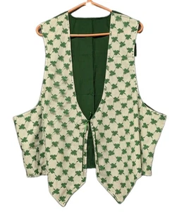 Gilet quadrifoglio vintage fatto a mano 3x taglia 24 nonna cottage insegnante giorno di San Patrizio - Foto 1 di 6