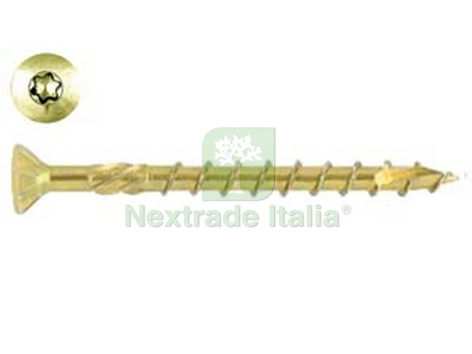 200PZ VITI PER TRUCIOLARE TESTA SVASATA TORX ACCIAIO ZINCATO GIALLO Ø MM.4X60 F: - Immagine 1 di 1