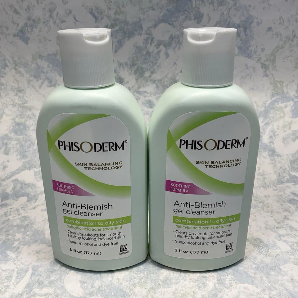 Phisoderm Anti Blemish Gel Cleanser 6oz ( Lot of 2 ) New - Image 1 of 4
