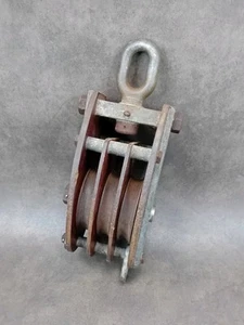 Großer Vintage Industrial Nautical Block & Tackle  - Bild 1 von 15