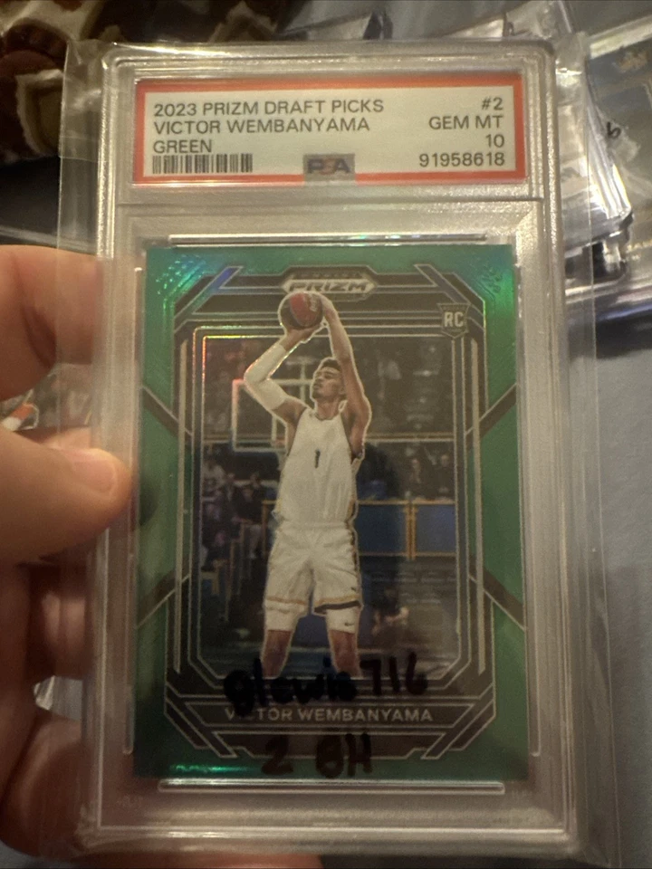 Prizm Draft Picks Victor Wembanyama Green #2 2023-24 PSA 10 GEMA COMO NUEVO RC Rookie Foto 1 de 1