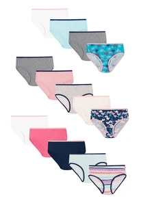 Girls' Tagless Super Soft Cotton Brief Underwear, 14 Pack, Sizes 4-16 - Picture 1 of 5