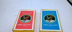 Vintage KENNEDY SPACE CENTER Playing Cards ~ APOLLO 11 ~ 2 deck, Blue & Rare Red - Picture 1 of 14