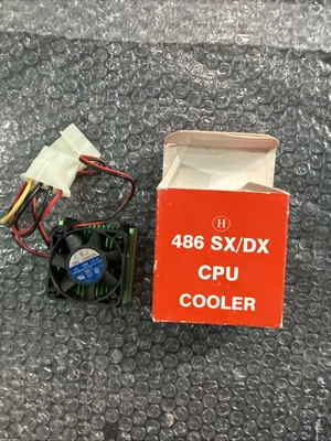486 DX SX CPU Cooler Clip-On Heatsink & Fan for Intel AMD Cyrix CPUs - Image 1 of 3