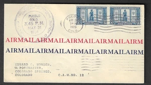 Pueblo to Cheyenne 1926 CAM 12 Worden cover, 5c Lexington Concord #619 - Picture 1 of 3