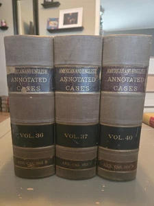 AMERICAN & ENGLISH Annotated Cases Vols. 36, 37 & 40 1915 B&C 1916 B Law Books - Imagen 1 de 8