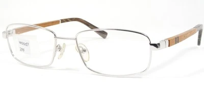 ÓCULOS DE ÓCULOS WOOD7 2PF prata exclusiva armação templos de madeira 53-19-138mm - Imagem 1 de 4