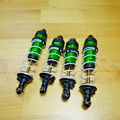 For Traxxas Rustler 4x4 Ultimate VXL Green Aluminum Adjustable Shocks GTR - Image 1 of 2