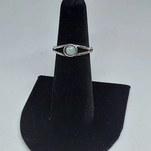 Damenring Bohemian Glam Retro Zink Intarsien Stein Größe 5 - Bild 1 von 3