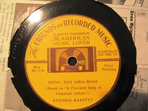 1936 WILLIAM HAIN Edward KREINER STRING QUARTET Griffes 1st Indian Sketch Lament - Picture 1 of 2