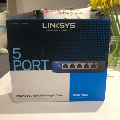 New: Linksys LGS105 5-Port Desktop Gigabit Ethernet Network Switch RRP £64.90 - Image 1 of 4