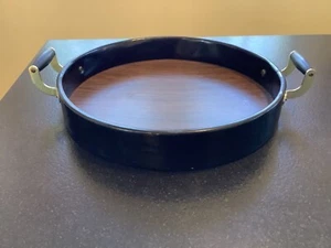 Vintage Kraftware Black Serving Tray With Handles - Picture 1 of 4
