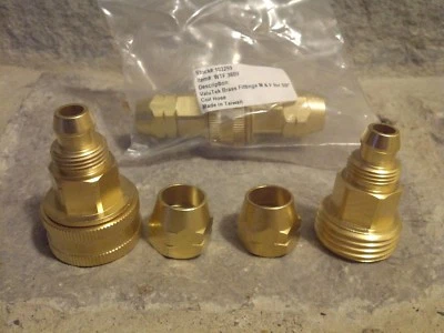 (TWO) Brass Male / Female for 3/8" Coil Hose Fitting WTF .38BF Lot NEW! - Image 1 of 4