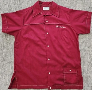 Vintage Hilton Chain Stitch Women's Bowling Shirt Size 38 Dr Pepper "Donna" RARE - Picture 1 of 9