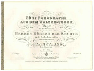 Strauss, Johann: Fünf Paragraphe aus dem Walzer-Codex. Walzer für das Pianoforte