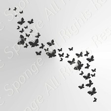 BUTTERFLIES WAVE  Reusable Stencil A3 A4 A5 Romantic Shabby Chic Craft / Bird107