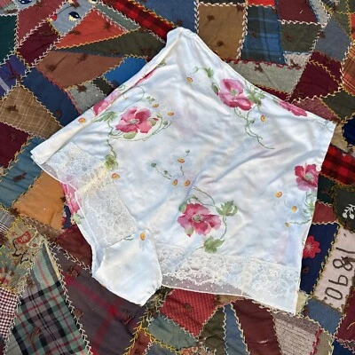 Vintage 1930s Floral Print Rayon Tap Shorts Lingerie Side Button High Waist - Image 1 of 4