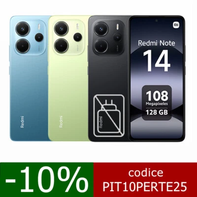 Xiaomi Redmi Note 14 4G Smartphone 6+128GB 108MP NFC 5500mAh 6.67" 33W Globale - Immagine 1 di 4