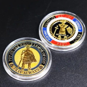10 pz moneta sfida commemorativa da collezione indossa l'intera armatura di Dio - Foto 1 di 9