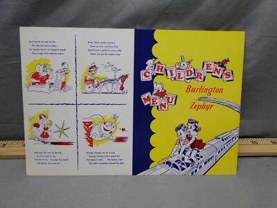 1960s Burlington Zephyr Childrens Menu Railroad Railway Train Rare - Image 1 of 4