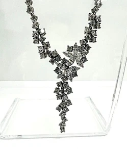 925er Silber Collier mit königlicher florale Zirkonia luxuriös - Bild 1 von 7